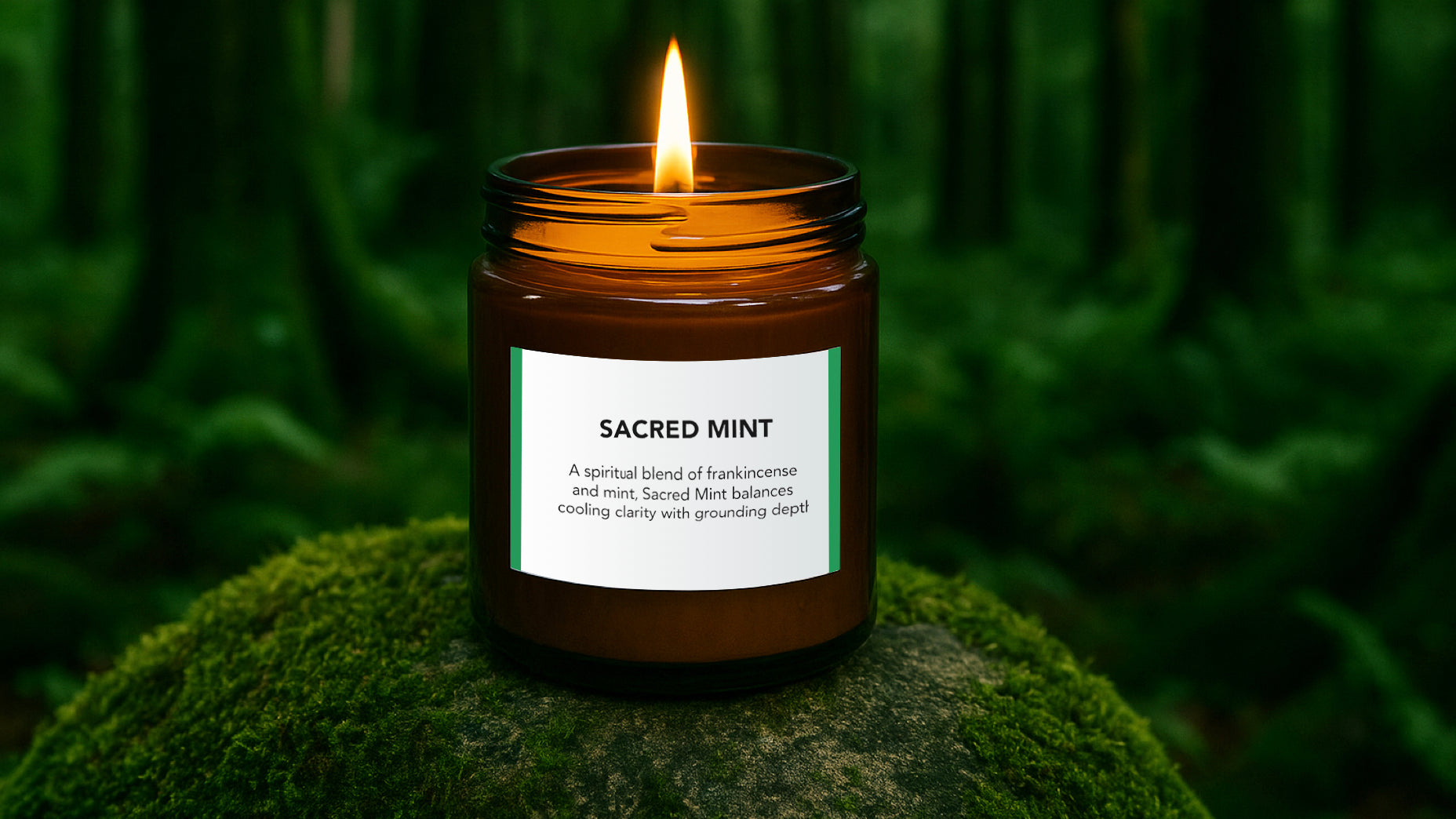 Sacred Mint Frankincense & Mint Candle | Hand-Poured Coconut Wax | Cooling & Grounding Aromatherapy